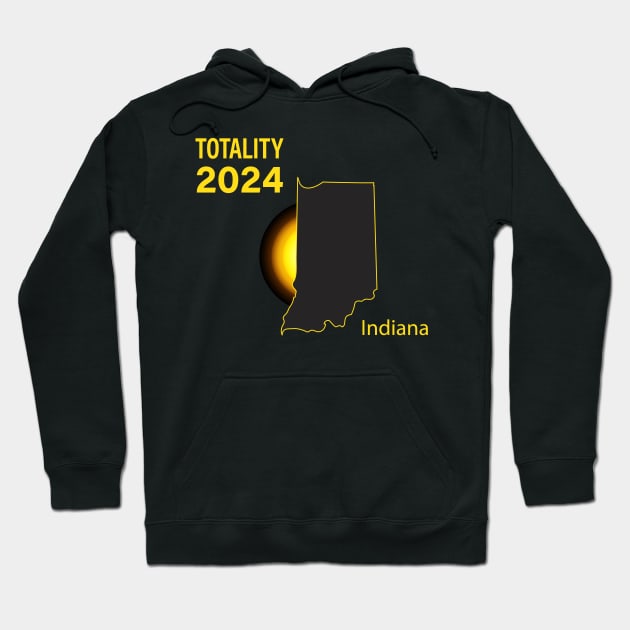 Total Solar Eclipse Indiana State 2024 Hoodie by Rocky Ro Designs